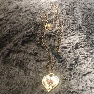 Betsey Johnson heart spinner necklace